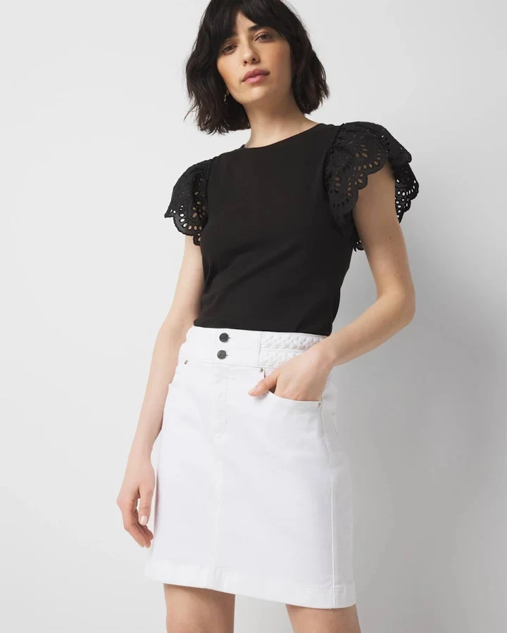 bottom White House Black Market Women's Braided Waist Denim A-Line Miniskirt White House Black Market $49.49