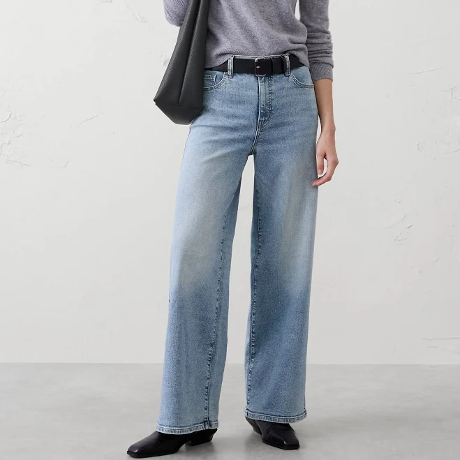 jeans Wide-Leg High-Rise Jeans Banana Republic Factory $50