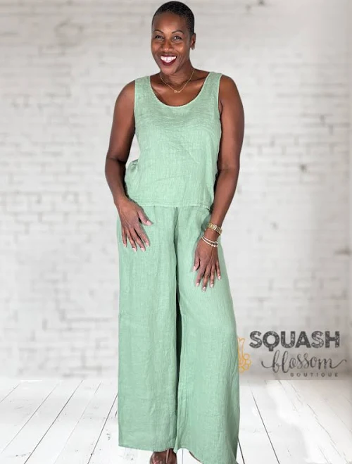 matching set Wide Leg Linen Tank + Wide Leg Set Squash Blossom Boutique $168