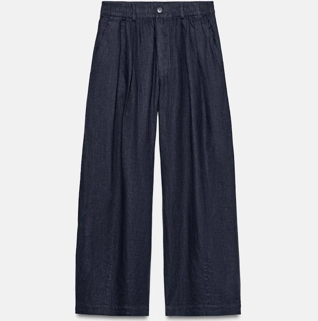 pants Woman Zara Pleated Linen Pants Zw Collection Zara USA $79.9