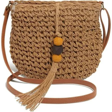 bag Women's Boho Handwoven Straw Bag with Tassels ( Walmart - Leweihang $19.99
