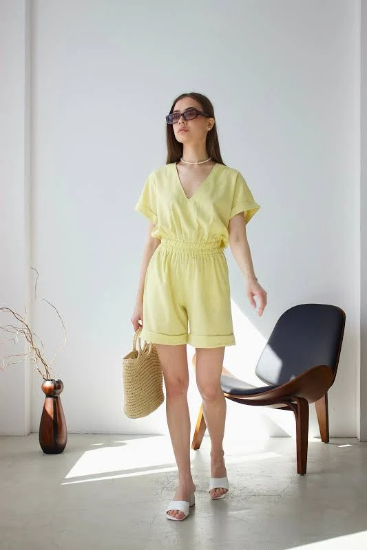 romper Women's Boho Linen Romper Etsy - Seller $59.5