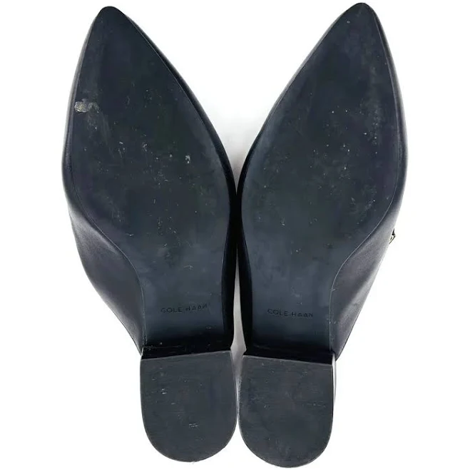 shoes Womens Cole Haan Piper Black Smooth Leather Mules Pointed Toe Flats eBay - the_wholesale_outlet $59.99