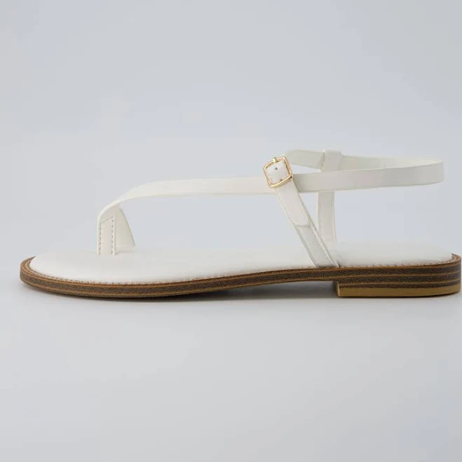 shoes Womens Cushionaire Life Strappy Flat Sandals Minimalist Toe Loop Sandal with Softly Contoured Memory Foam Footbed Cushionaire $34.99