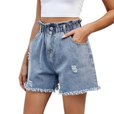shorts Women's Distressed High-Waisted Wide-Leg Denim Shorts Target $31.99