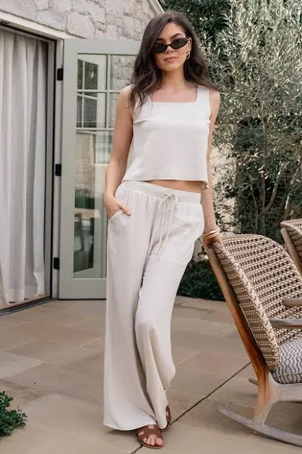 matching set Womens Gilli Sparrow Tank & Pants Set — Natural Linen Blend Baltic Born $65.4