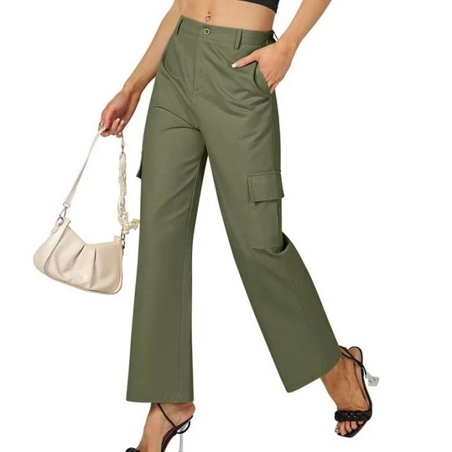 cargo pants Women's High-Waist Cargo Pants Lightweight Stretch Wide-Leg for Hiking & Casual, Size: XL, Green Kohl's $31.99