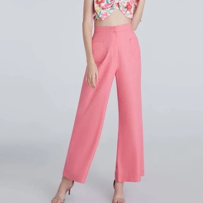 matching set Women's High Waist Wide Leg Crepe Twill Palazzo Pants Etsy - Seller $71.1