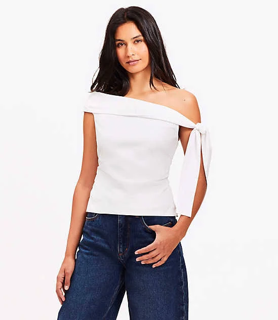 one shoulder neck Women's Loft Tie One Shoulder Top LOFT $16.94
