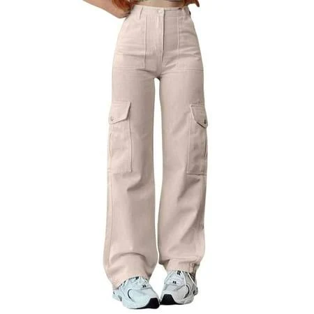 cargo pants Women's Mid Waist Three Pocket Cargo Pants Walmart - Hooplkongol Clothing Shop $26.19