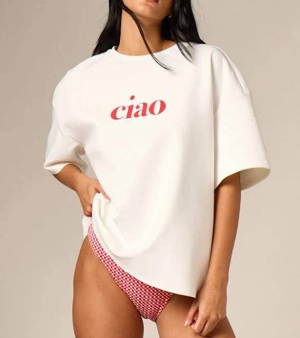 top Women's Oversized Crew Neck Graphic Print T-Shirt missguided $22.4