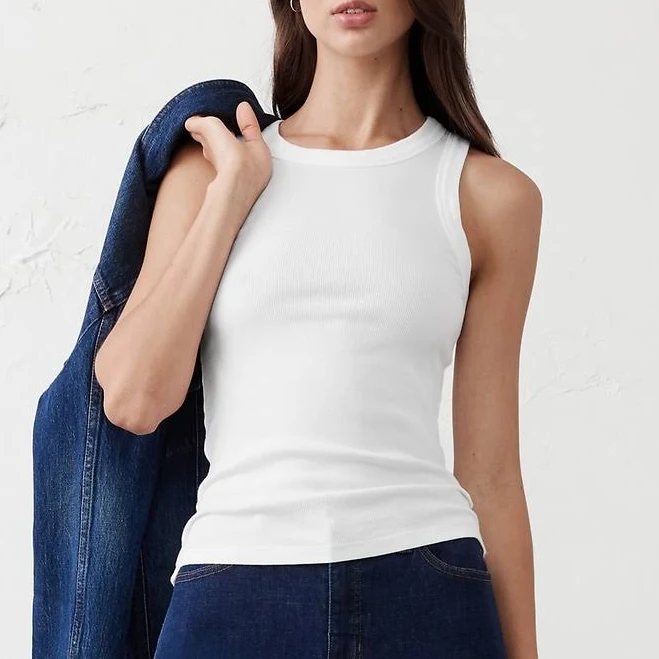 top Women's Ribbed Racer Tank Banana Republic Factory $13.5