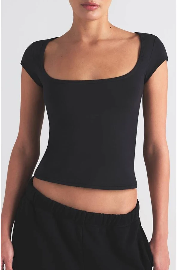 top Women's Skims Cotton Jersey Scoop Neck T-Shirt Nordstrom $50