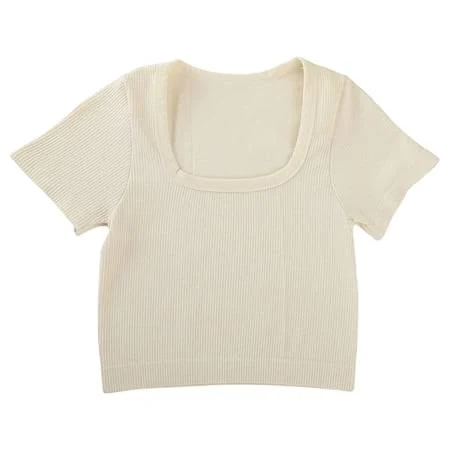 top Women's Square Neck Ribbed Knit Cropped Top Walmart - Aihuaihua Merry Christmas $10.62