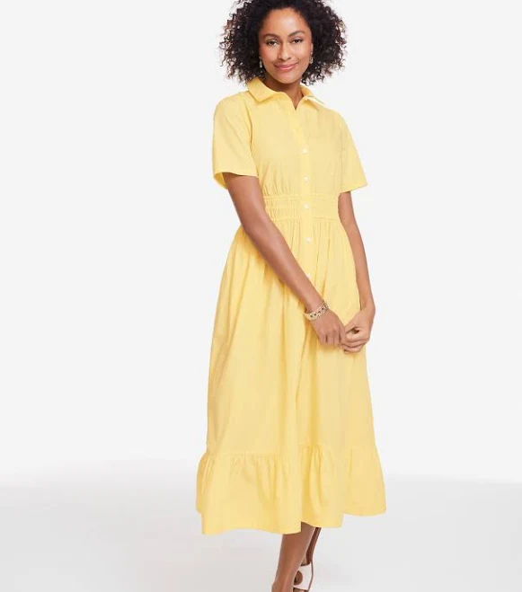 shirt dress Women's Talbots Poplin Flounce Shirtdress Talbots $84.5