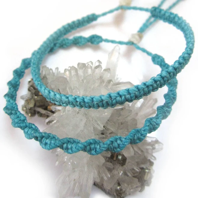 accessory X2 Blue Sky/Turquoise Waxed Thread Bracelet Etsy - Seller $13.29