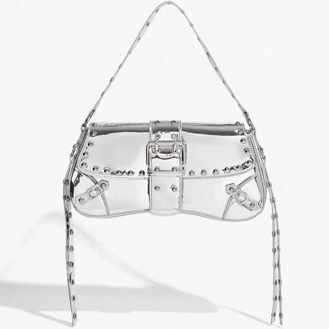 bag Y2K Metallic Baguette Shoulder Bag TikTok Shop $44.99
