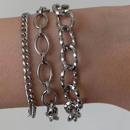 accessory Y2K Stainless Steel Chunky Chain Bracelet Etsy - Seller $20.58