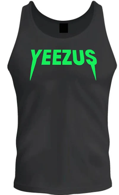 top Yeezus Neon Green Graphic Black Tank Top Sleeveless Streetwear eBay - jojor_84 $21.8