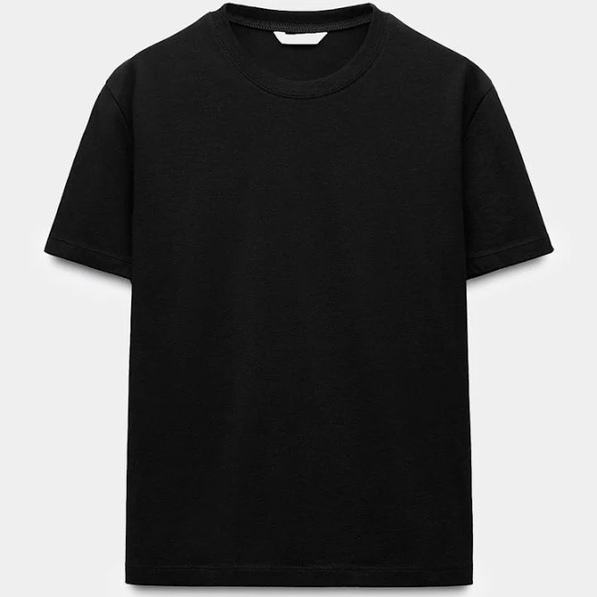 top Zara Basic Cotton T-Shirt Zara USA $12.9