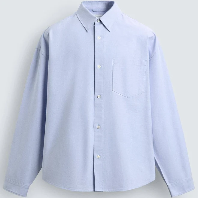 top Zara Men's Oversized Oxford Shirt Zara USA $59.9