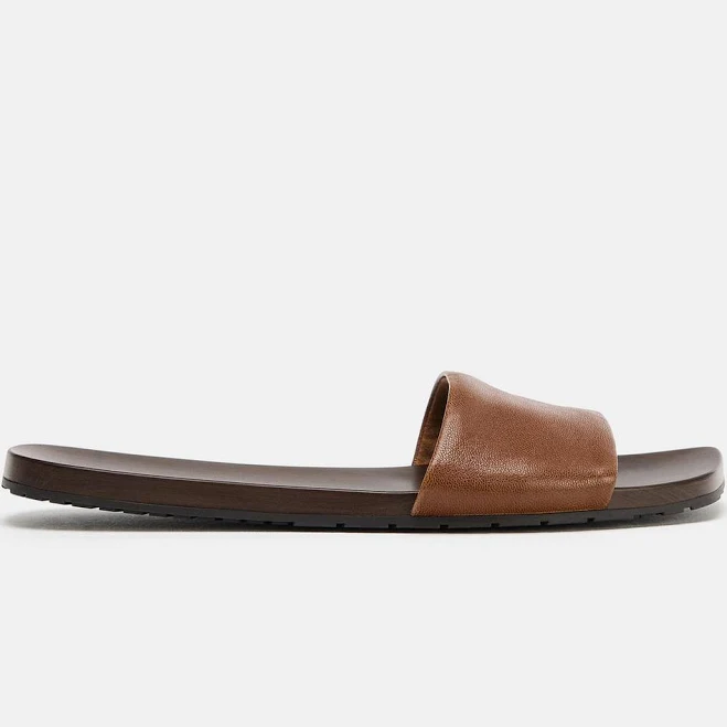 shoes Zara Soft Leather Flat Sandals Zara USA $59.9