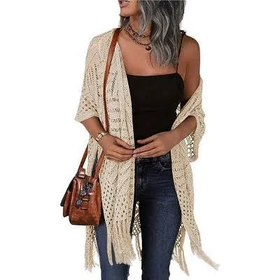 cardigan Zeagoo Women's Open Front Crochet Tassel Cardigan Target $28.59
