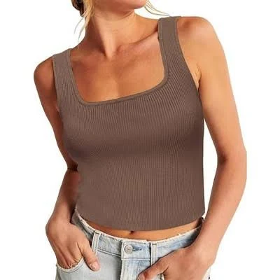 top Zeagoo Women's Ribbed Knit Square Neck Tank Top Target $16.99