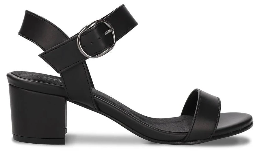 shoes Zinnia Black Vegan Heeled Sandals With Straps Urbankissed $83.62