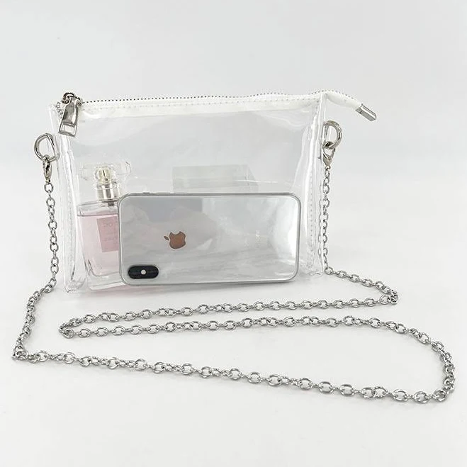 bag Zip Clear Purse Transparent Beach Bag with Removable Chain Baginning $49.99