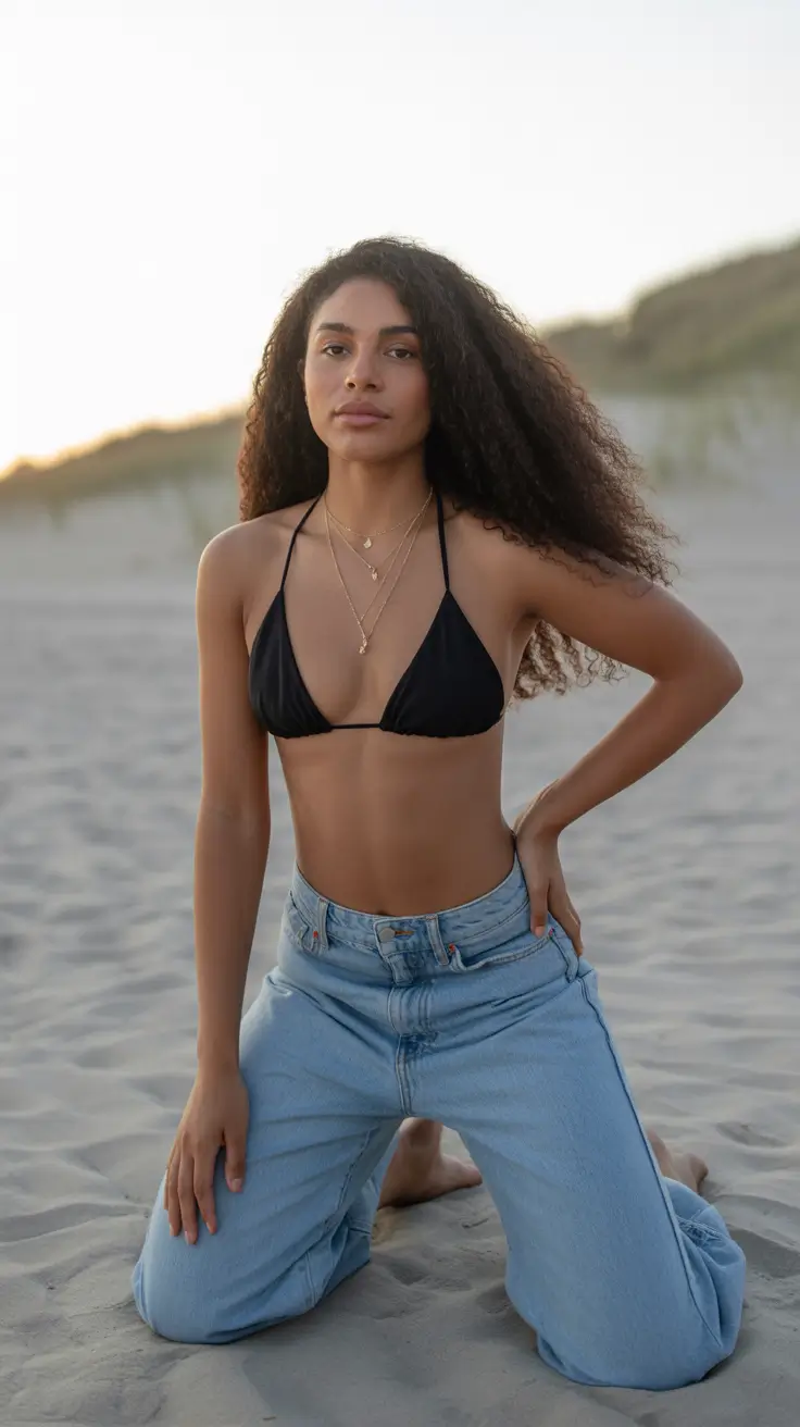 summer hairstyles for swimming Voluminous Natural Curls for Sunset Beach Walks