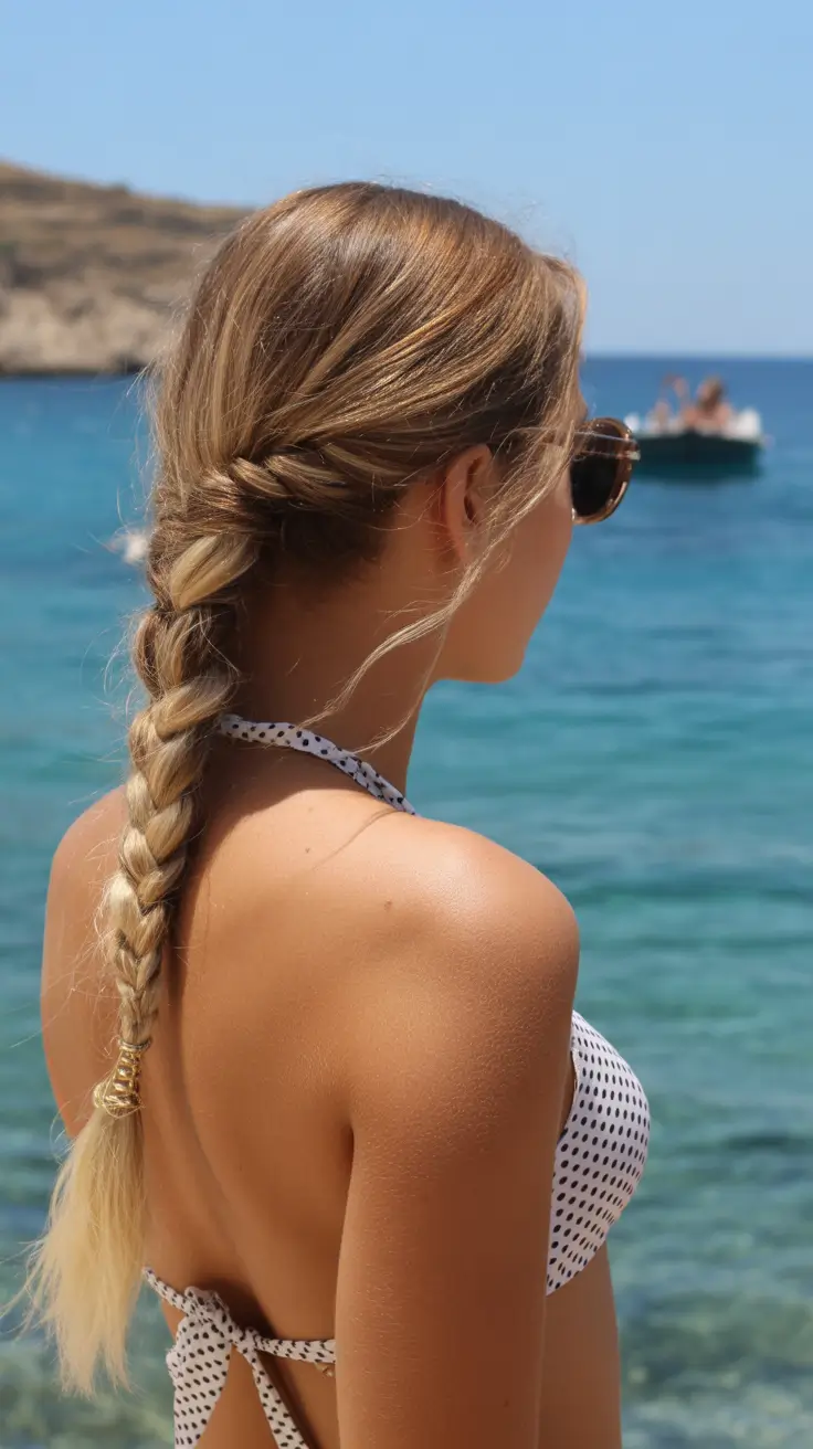 summer hairstyles for swimming Low Braided Style for All-Day Swimming