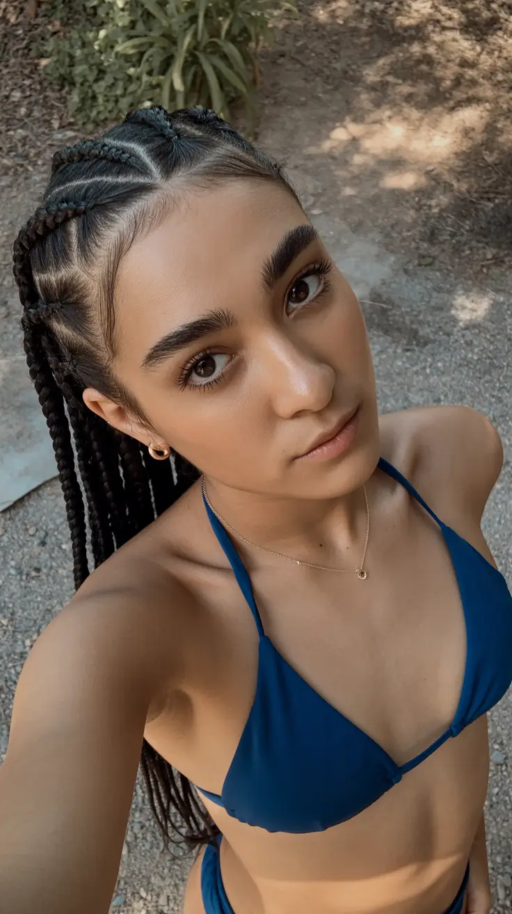 summer hairstyles for swimming Structured Cornrow Braids for Active Summer Plans