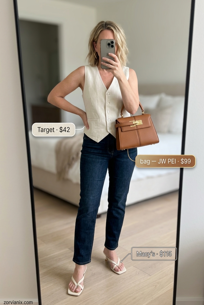 Cream linen matching set for pear shape summer outfits 2026. Sophisticated for events & resort wear.