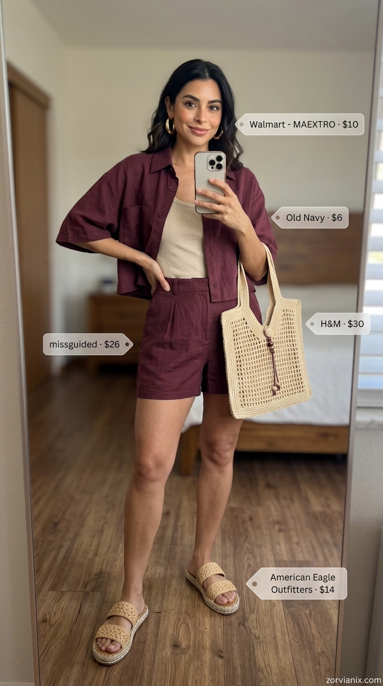 Coastal Coral Linen Set Outfits for Women 2026 Vibrant coral linen set for women 2026, ideal for beach vacations and summer brunches.