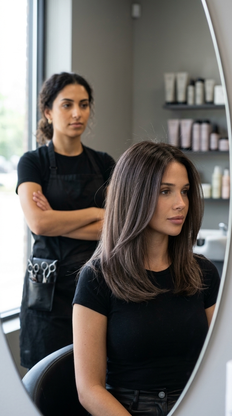short textured pixie espresso brunette with ash espresso shadow root for summer