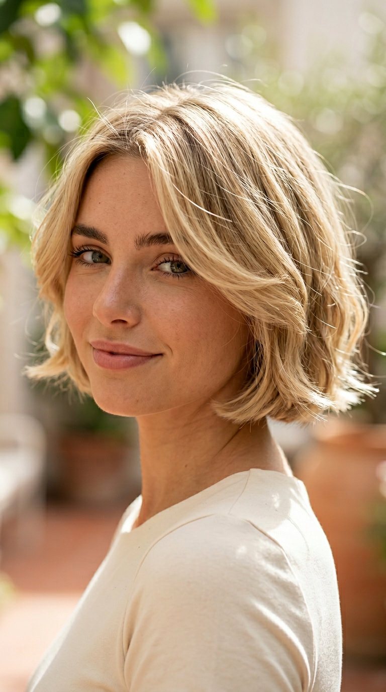 Buttercream Blonde Pixie Haircut 2026 very short layered pixie haircut with buttercream blonde, root smudge for romantic feminine