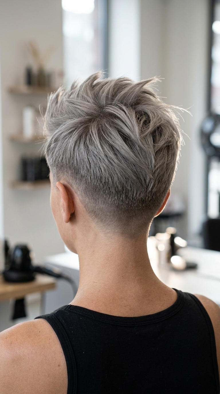 Concrete Ash Crop 2026: Daring & Faded very short ash blonde crop with concrete ash, clipper faded sides, textured top — daring avant-garde