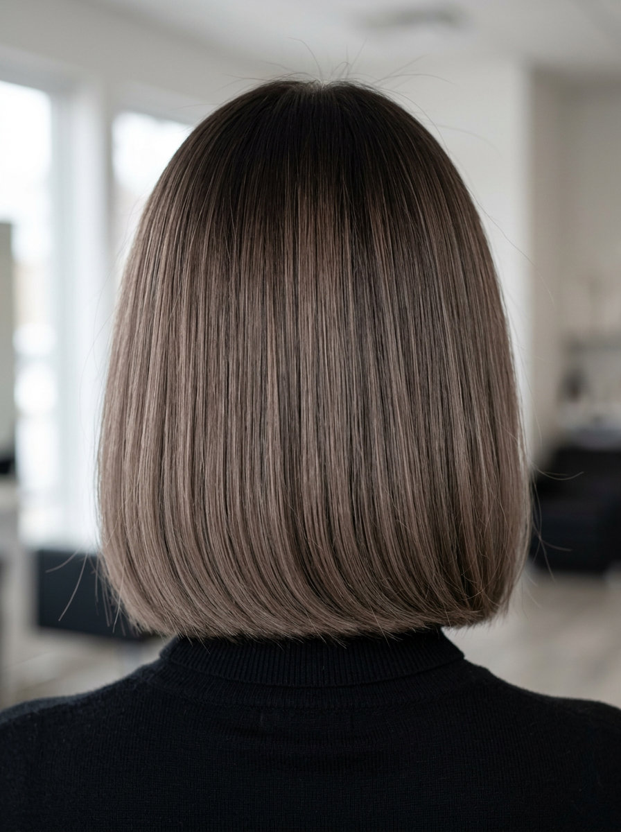 Espresso Mushroom Shadow Root 2026 long espresso mushroom brown shadow root with cool ash for professional sophistication