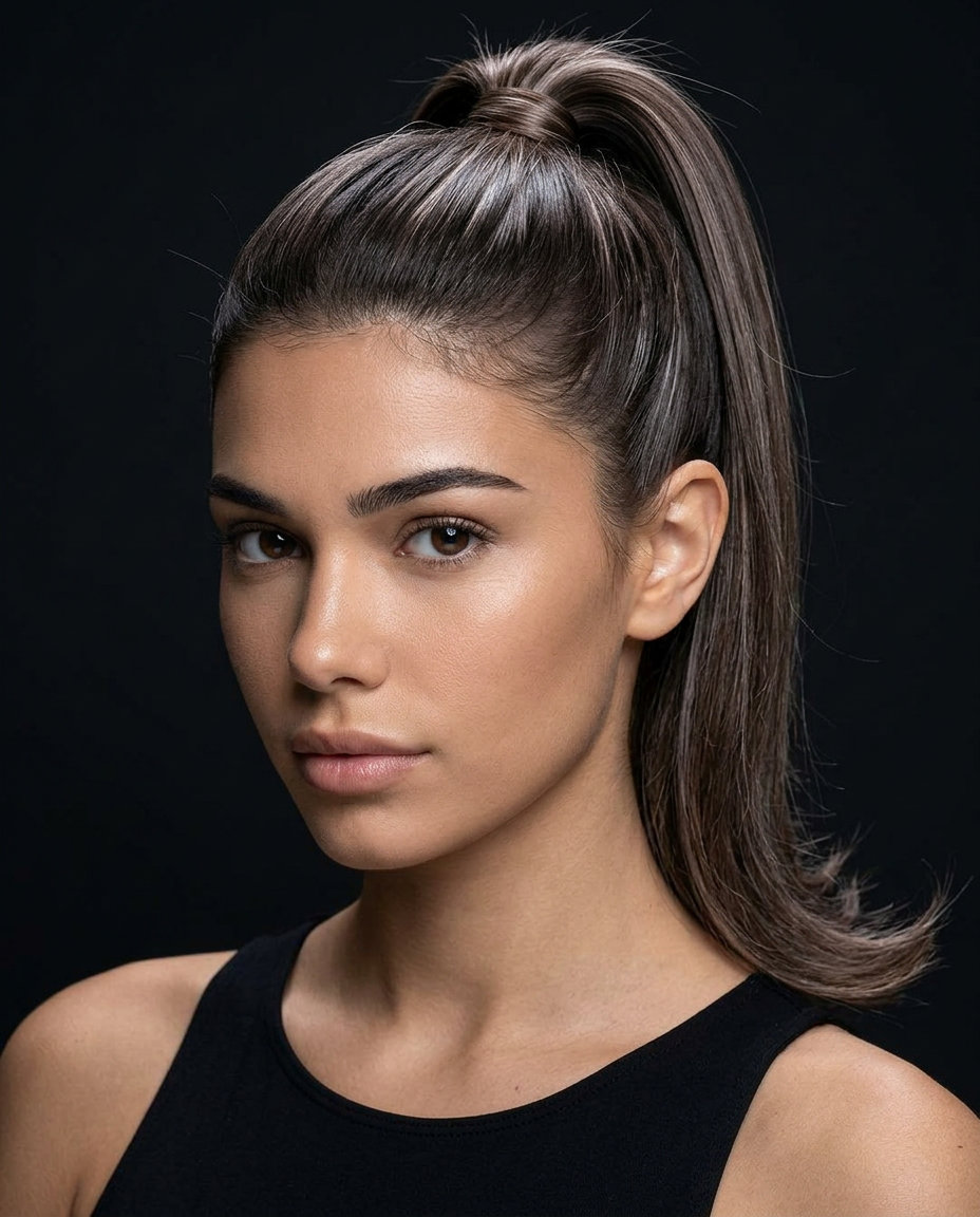 long frosted cocoa hair with icy micro-highlights, babylights for formal events