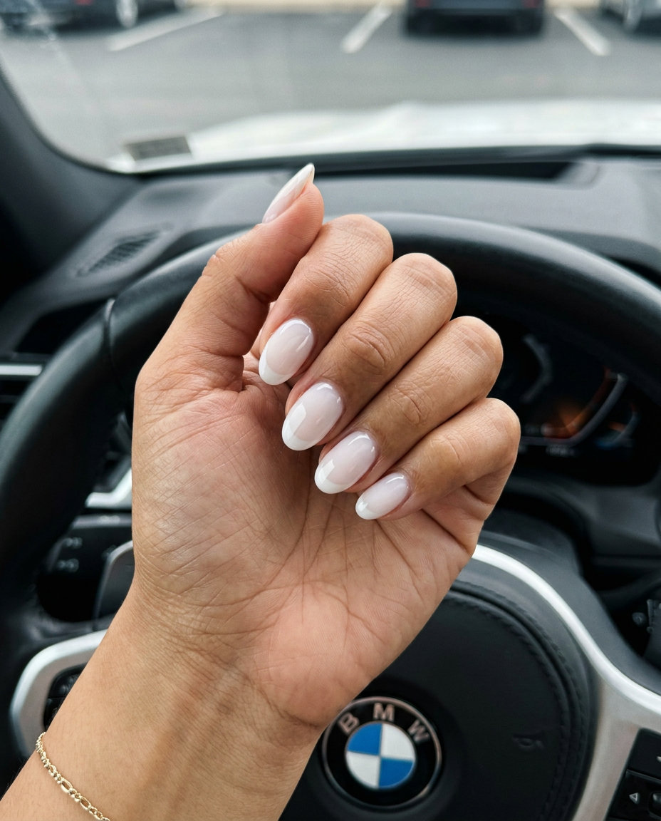 Modern Milky French Almond Nails 2026 Modern milky French almond nails for clean and polished summer looks 2026.