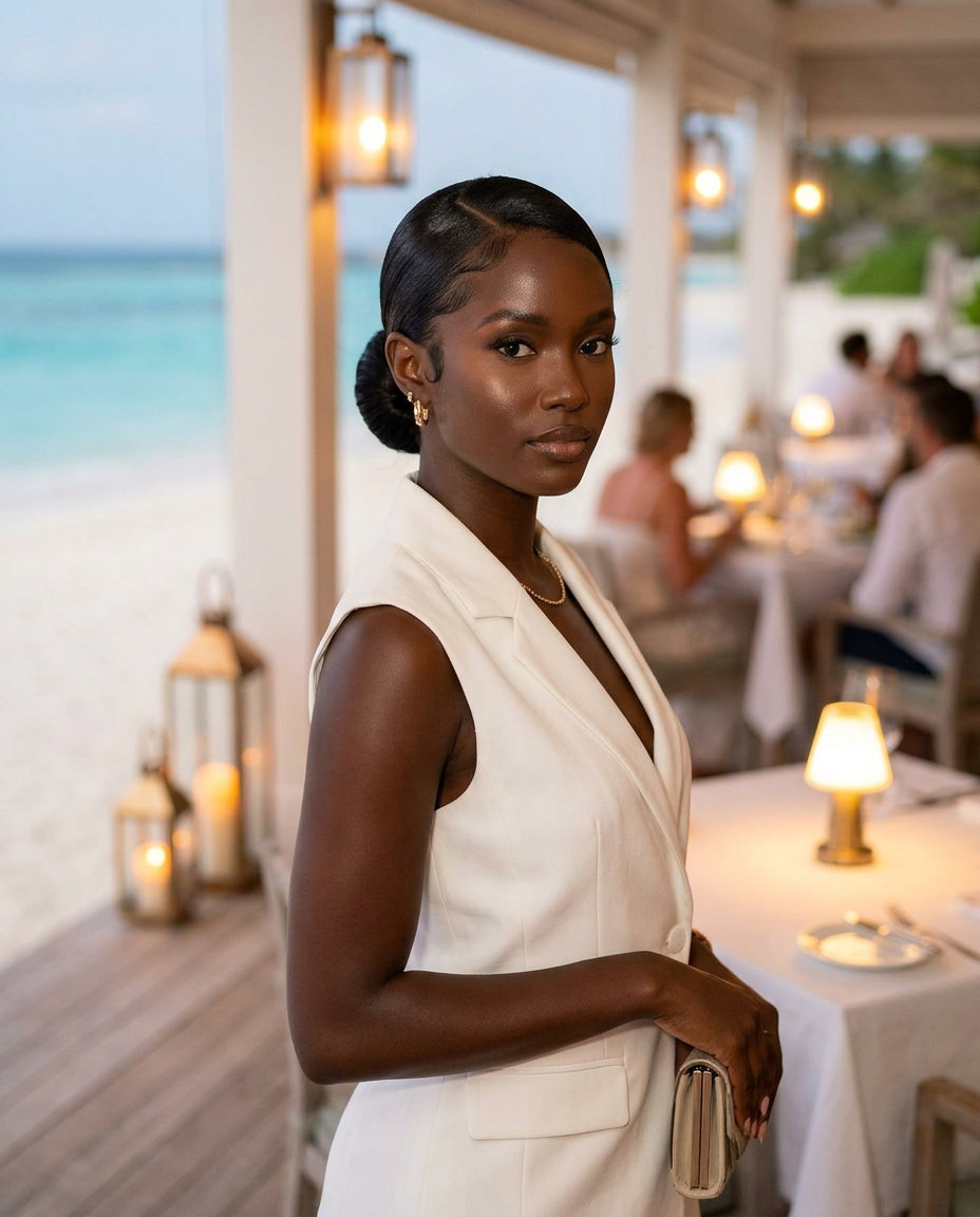long midnight espresso low bun with deep side part for summer 2026
