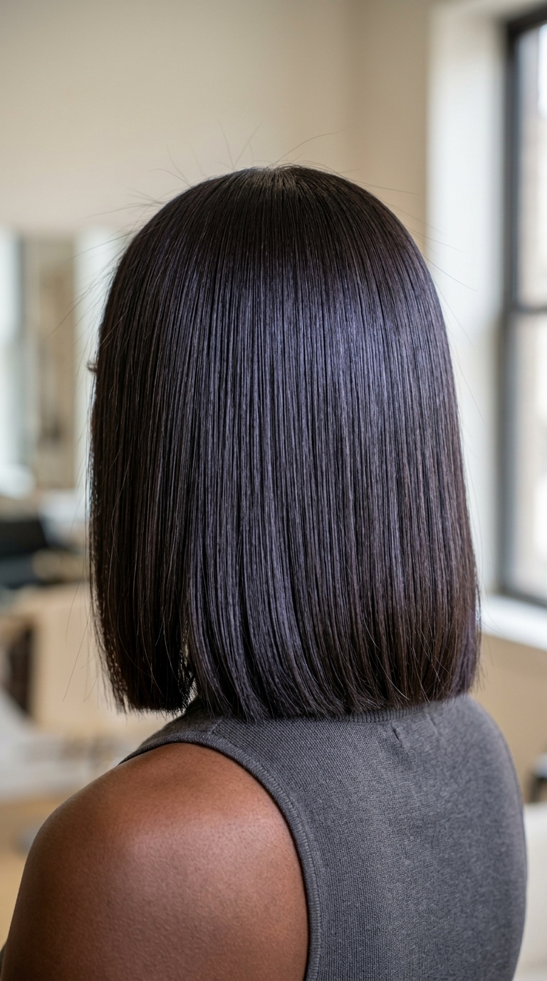 short midnight mocha gloss with blue-violet sheen for summer