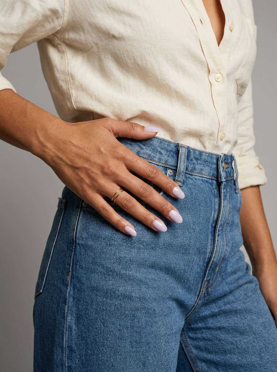 Dreamy Oval Summer Nails 2026: Milky Lavender Dreamy oval summer nails 2026: milky lavender cloud for all skin tones, perfect for parties.