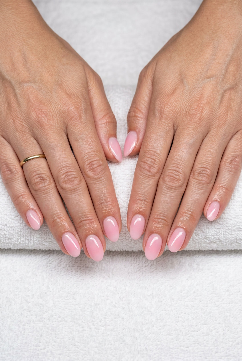 Pastel pink ombre gradient nails for a chic summer evening or formal event. Pink summer nails 2026.