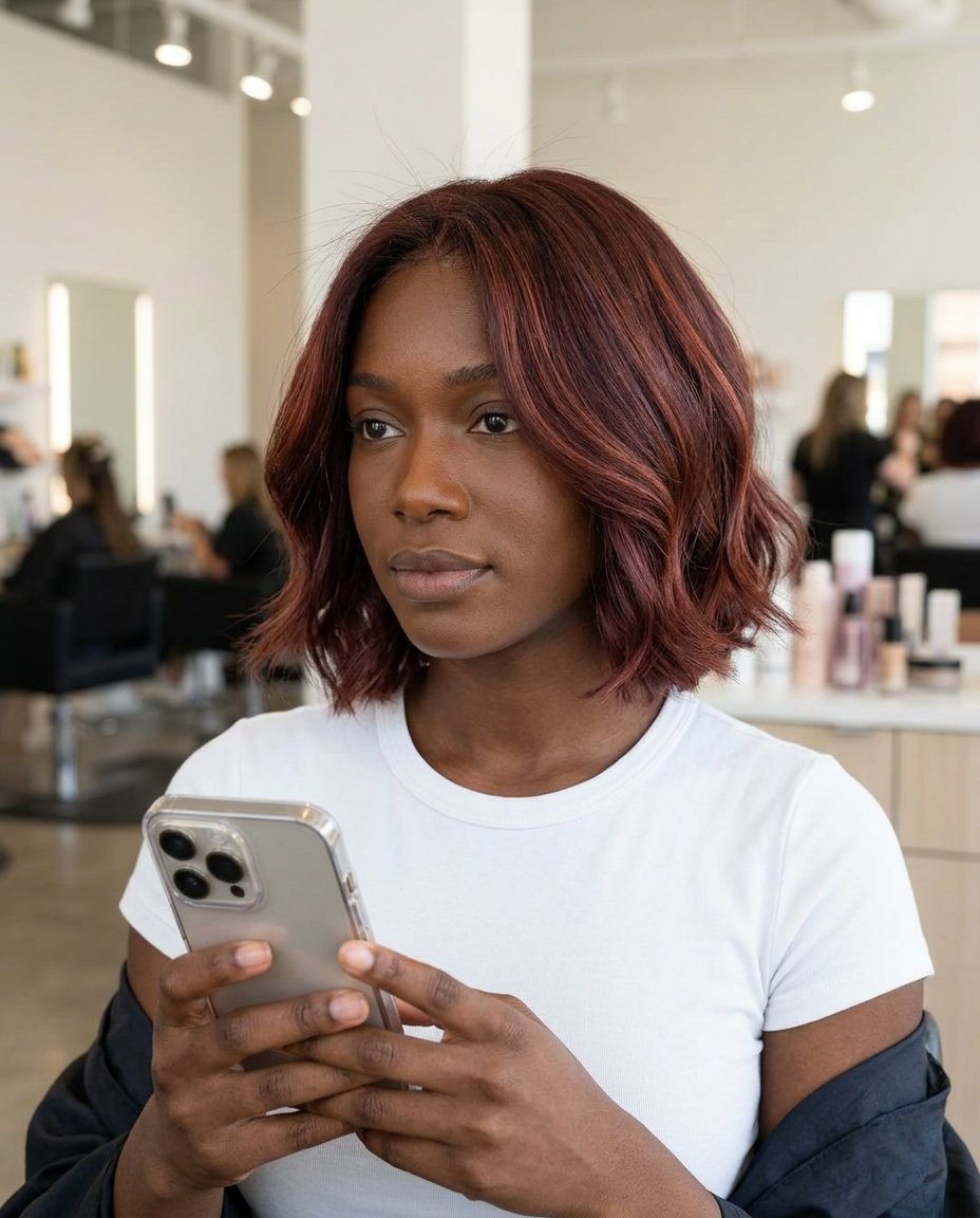 short bob haircut with icy platinum blonde, silver toner and ultra-blunt perimeter for edgy