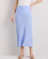 skirt 100% European Linen Midi Slip Skirt Quince $50