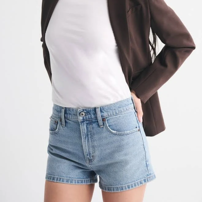 shorts Abercrombie & Fitch Women's High Rise Mom Shorts Abercrombie & Fitch $49.99