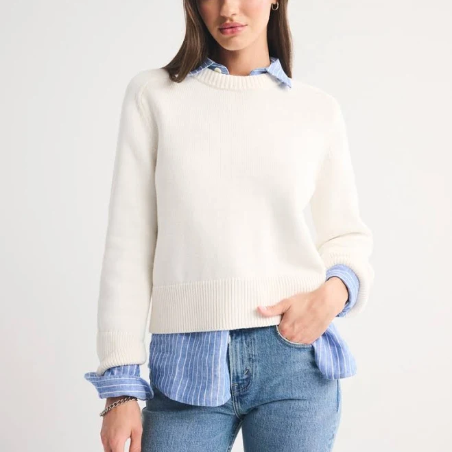top Abercrombie & Fitch Women's Madeline Crew Sweater Abercrombie & Fitch $39.99
