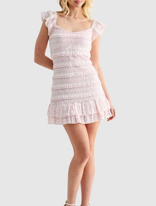 dress All in Favor Women's Lace & Ruffle Minidress Nordstrom $64